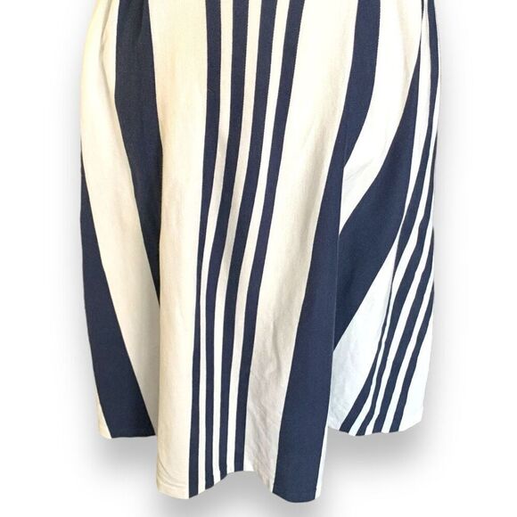 Gant Dress Blue White Vertical Printed Striped Strapless Fit And Flare Mini XS - Picture 3 of 11